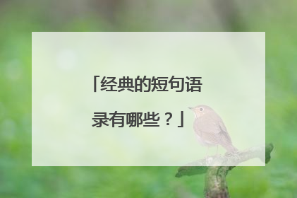 经典的短句语录有哪些?