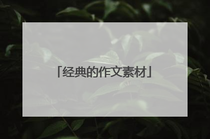 经典的作文素材