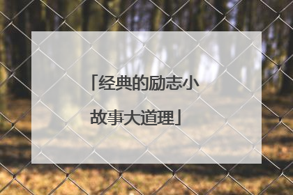 经典的励志小故事大道理