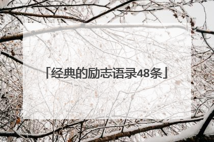 经典的励志语录48条