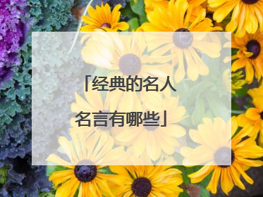 经典的名人名言有哪些