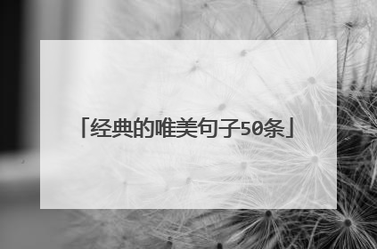 经典的唯美句子50条