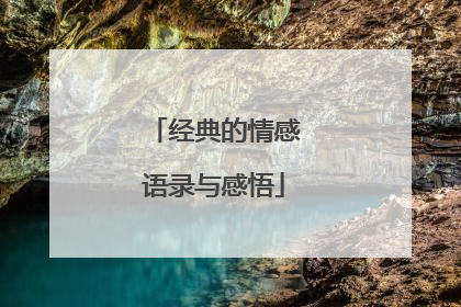 经典的情感语录与感悟