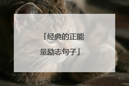 经典的正能量励志句子