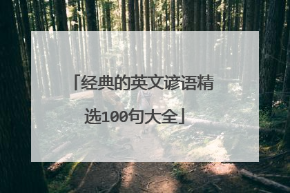 经典的英文谚语精选100句大全