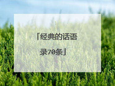 经典的话语录70条