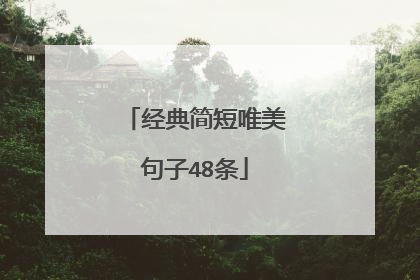 经典简短唯美句子48条
