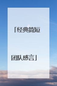 经典简短团队感言