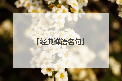 经典禅语名句