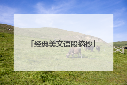 经典美文语段摘抄