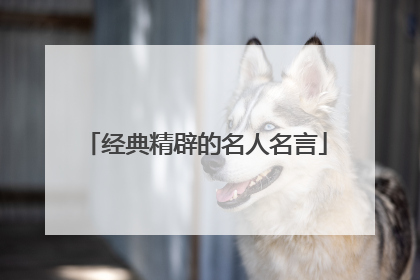 经典精辟的名人名言