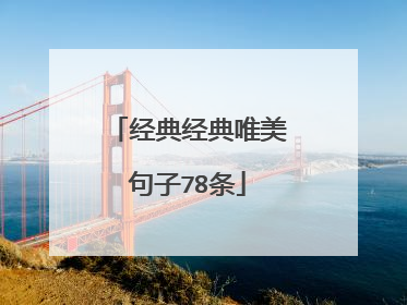 经典经典唯美句子78条