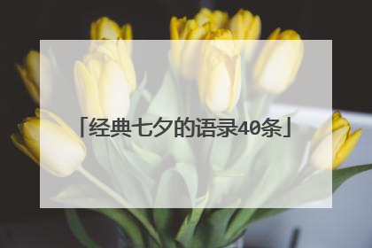 经典七夕的语录40条
