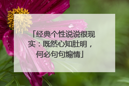 经典个性说说很现实：既然心知肚明，何必句句煽情