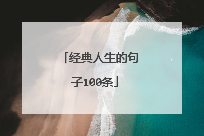 经典人生的句子100条