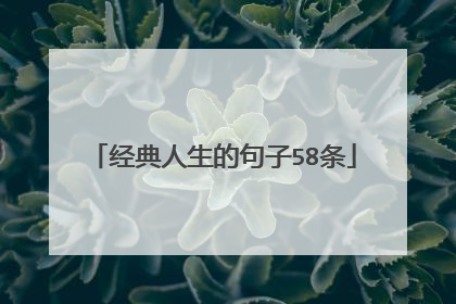 经典人生的句子58条