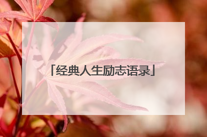 经典人生励志语录