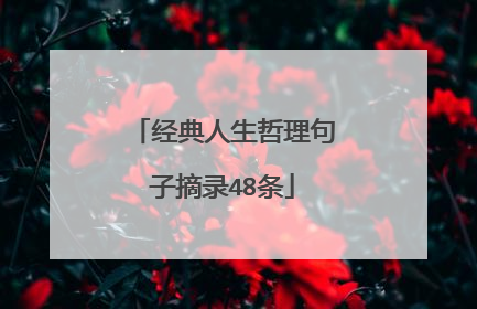经典人生哲理句子摘录48条