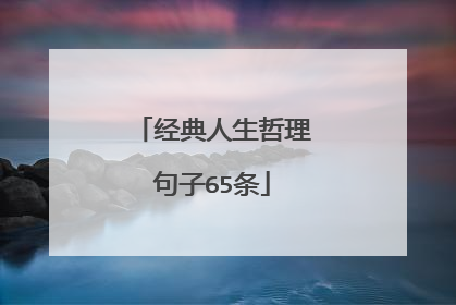 经典人生哲理句子65条