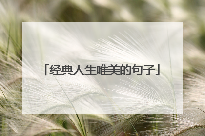 经典人生唯美的句子