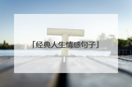 经典人生情感句子