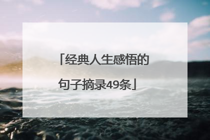 经典人生感悟的句子摘录49条
