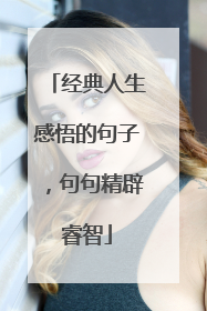 经典人生感悟的句子,句句精辟睿智