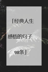 经典人生感悟的句子98条