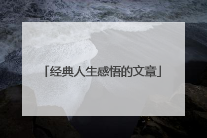 经典人生感悟的文章