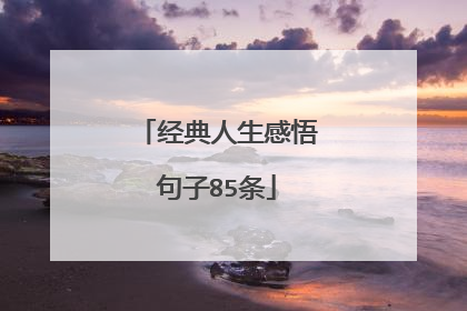 经典人生感悟句子85条