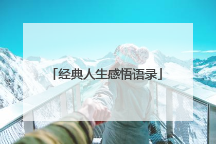 经典人生感悟语录