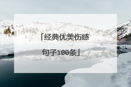 经典优美伤感句子100条