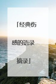 经典伤感的语录摘录