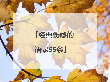 经典伤感的语录95条