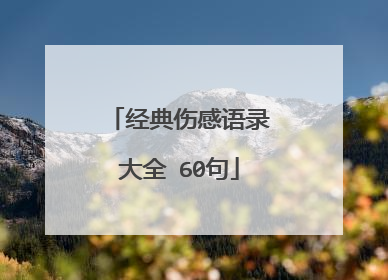 经典伤感语录大全 60句