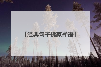 经典句子佛家禅语