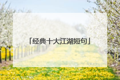 经典十大江湖短句