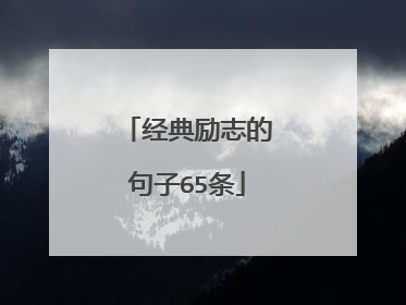 经典励志的句子65条