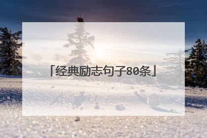 经典励志句子80条