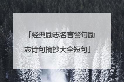 经典励志名言警句励志诗句摘抄大全短句