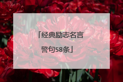 经典励志名言警句58条