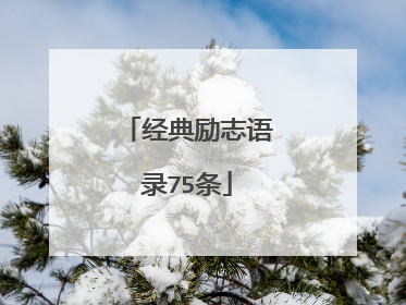 经典励志语录75条