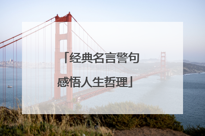 经典名言警句感悟人生哲理