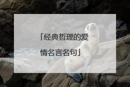 经典哲理的爱情名言名句