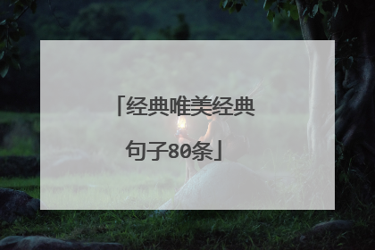 经典唯美经典句子80条