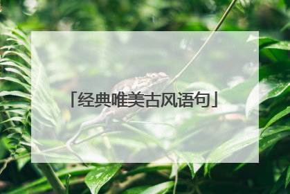 经典唯美古风语句