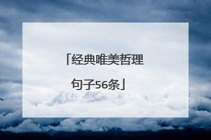 经典唯美哲理句子56条