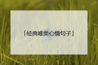经典唯美心情句子