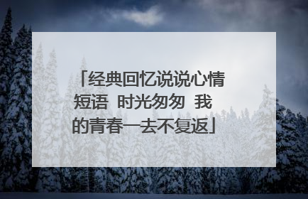经典回忆说说心情短语 时光匆匆 我的青春一去不复返