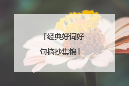 经典好词好句摘抄集锦